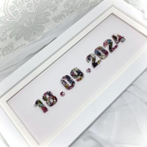 flower preservation frame with wedding date, bouquet preservation, wedding flower preservation, funeral flower preservation, wedding gift