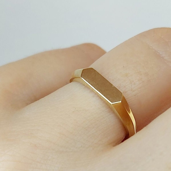 Handmade 14K Solid Gold Pinky Ring,  Gold Signet Ring , Gift for Her, Everyday Jewelry, Birthday Present