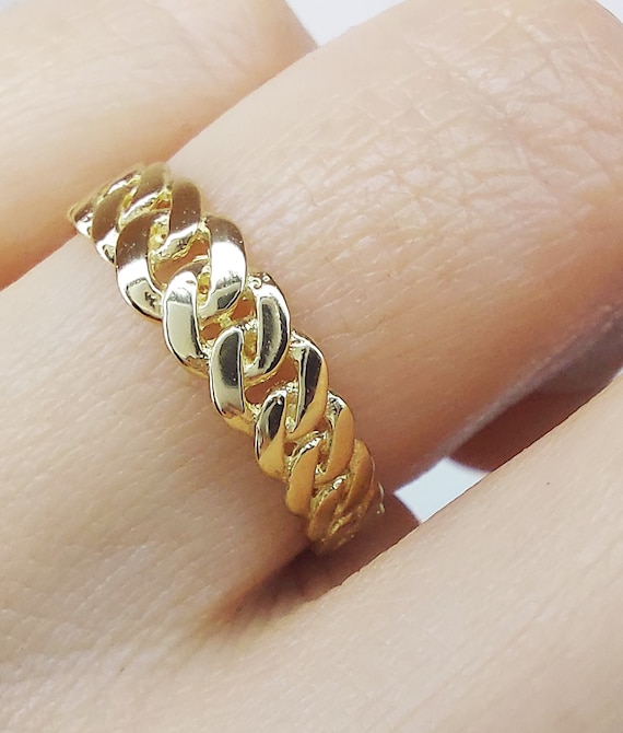 14KT Yellow Gold Chain Link Design Ring – LSJ