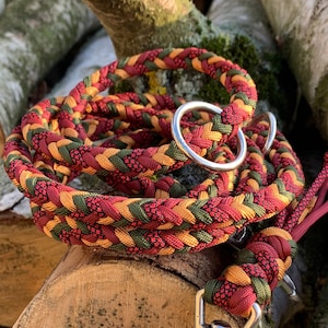 Dog leash 2 m paracord leash herringbone paracord leash braided handmade magic knot handmade gift