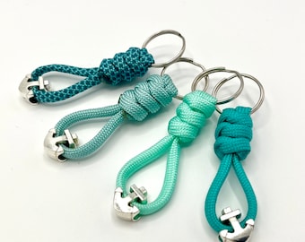 Anchor keychain maritime paracord handmade gift idea Mother's Day Valentine's Day gift birthday magic knot rope