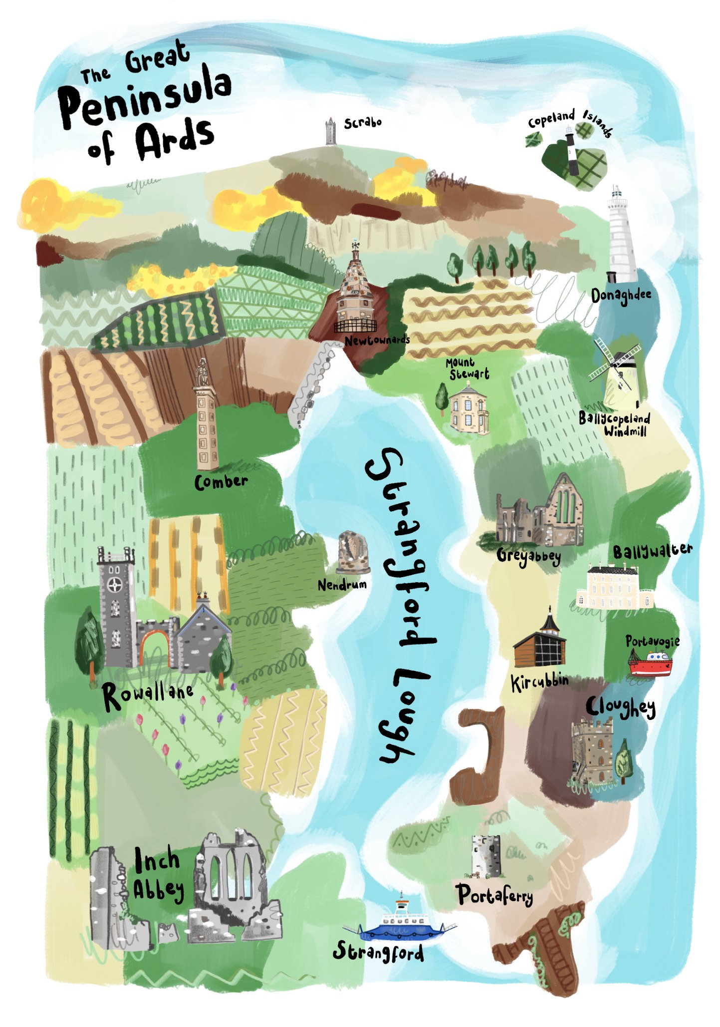 The Great Peninsula of Ards. Etsy