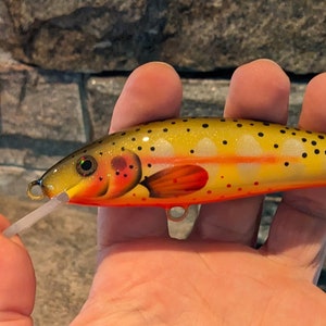 4-1/2&quot; (114mm) Wooden Colorado Cutthroat Trout Jerkbait/Crankbait Fishing Lure for Pike, Bass and Walley