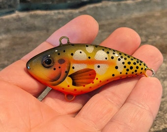 Handmade Fishing Lure. Cherry Wood. Countdown Sinking. Signed