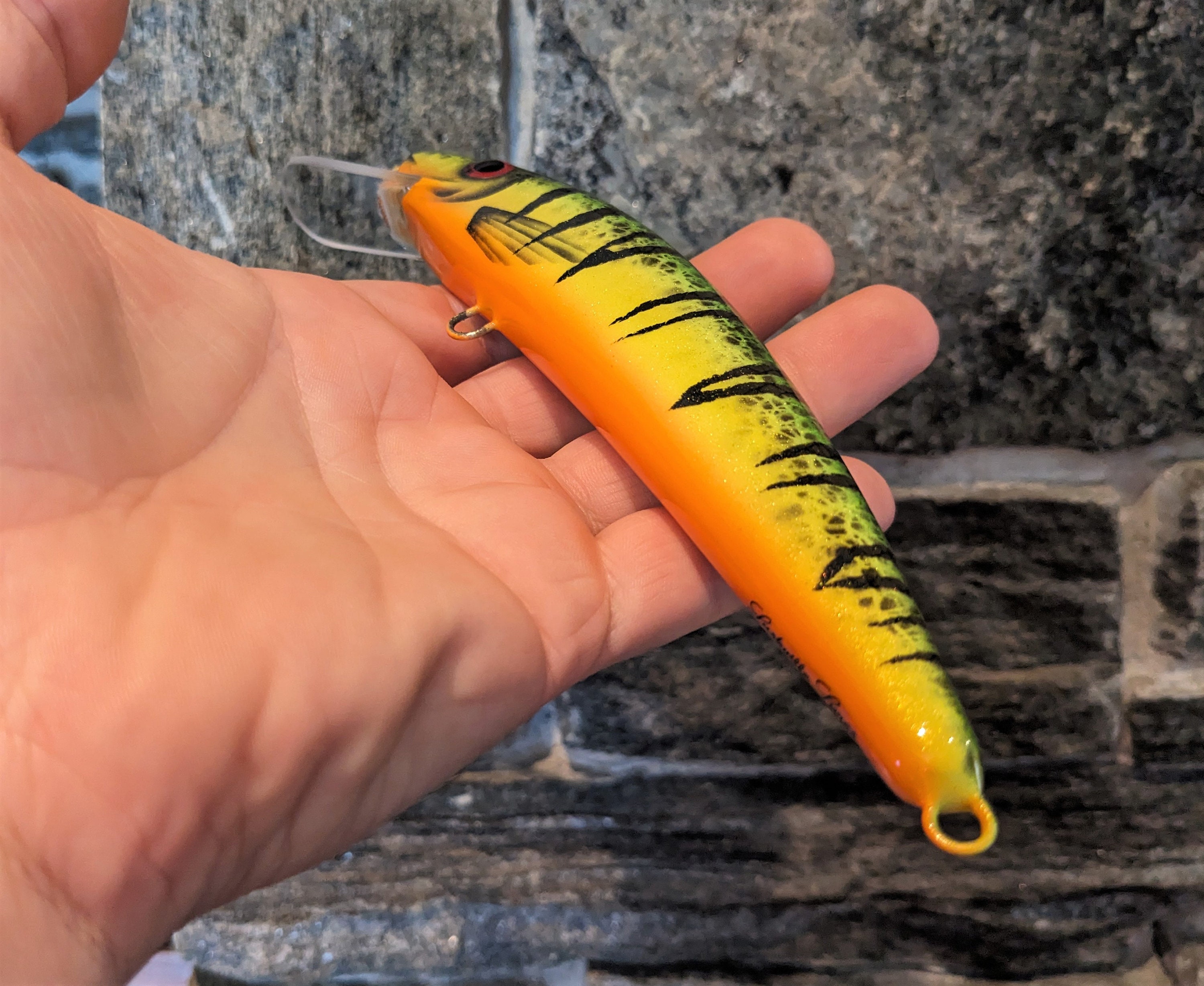 Leurre De Pêche Musky – Jerkbait En Bois 6 Pouces – Crankbait Vert – Occasion