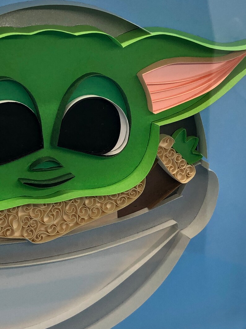 Framed Baby Yoda Paper Quilling Art Handmade Free Etsy