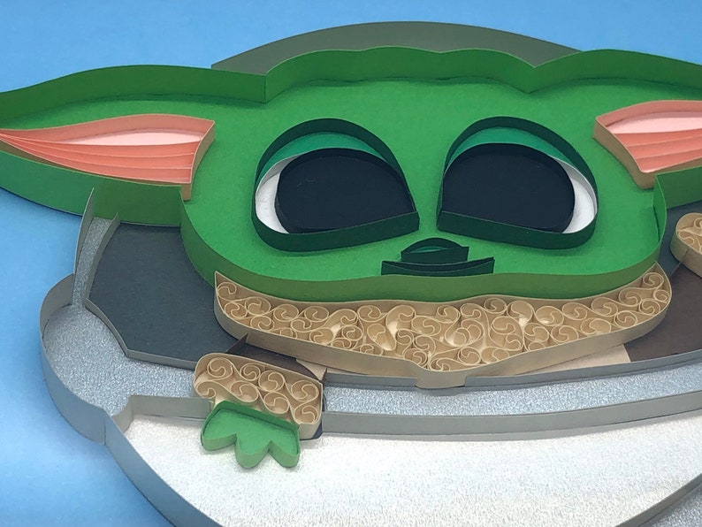 Framed Baby Yoda Paper Quilling Art Handmade Free Etsy