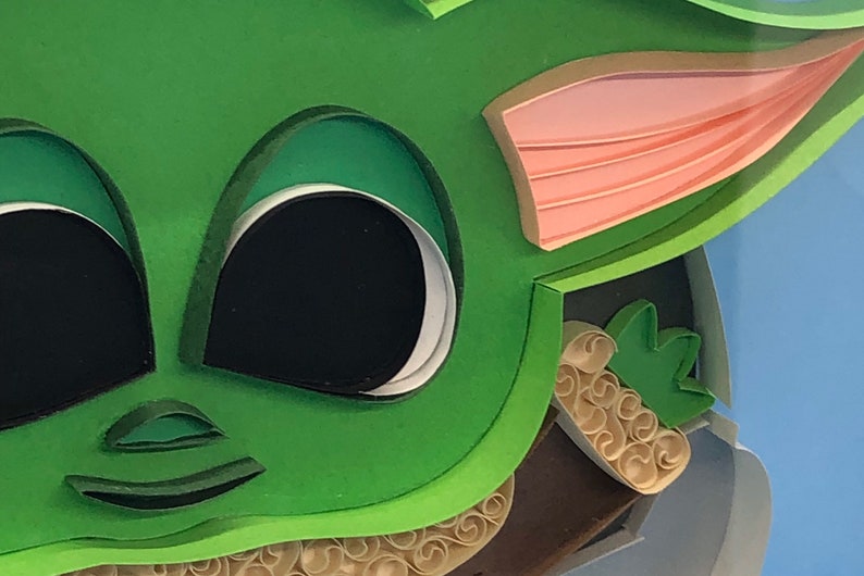 Framed Baby Yoda Paper Quilling Art Handmade Free Etsy