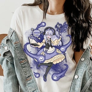 Lolita Shirt Women Lolita Gift Princess Court Dress Cosplay Anime Sorcerer Planets Witchy Space Galaxy Magic Wand Wizard Gothic EGL