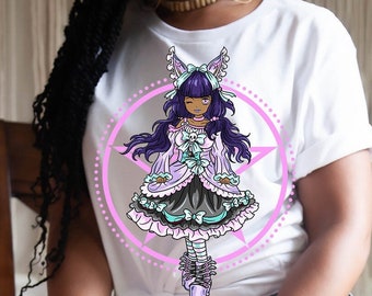 Black Girl Lolita Pastel Goth Shirt Women Lolita Gift Princess Court Dress Cosplay Anime Jfashion Skull Decora Fairykei Furry Kawaii