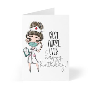 Melhor Enfermeira de Todos os Tempos, Cartão de Aniversário para Enfermeira, Cartão de Aniversário para Mulheres, Cartão de Aniversário para Enfermeira, Presentes para Esposa, Colega de Trabalho, Mãe e Enfermeira, Cartões de Enfermeira Hispânica Feitos à Mão
