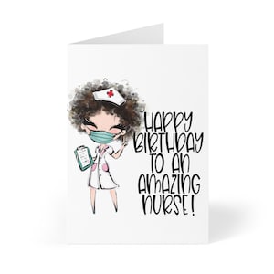 Cartão de aniversário de enfermeira latina, cartão de aniversário para mulheres, cartão de aniversário de enfermeira, esposa, colega de trabalho, mãe, presentes de enfermeira, cartão de enfermeira mexicano, porto-riquenho, feito à mão