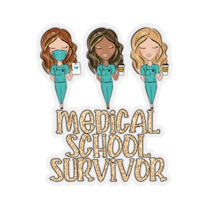 Future Doctors Sticker Physician, Med School Survivor, Medical School Graduation, Woman Doctor, Doctor Gifts Medical Healthcare Decal MD