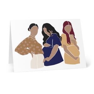 Tarjeta de felicitación abstracta hispana para mamá embarazada, tarjetas de notas artísticas abstractas de embarazo en blanco, tarjeta de baby shower, tarjeta de anuncio de bebé para madre latina