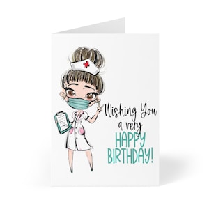 Cartão de aniversário para enfermeira, cartão de aniversário para mulheres, cartão de aniversário para enfermeira, presentes para esposa, colega de trabalho, mãe e enfermeira, cartões para enfermeira, enfermeira, enfermeira, lpn, cna, hha, NP, feitos à mão