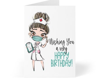 Nurse Birthday Card, Birthday Card Women, Nurse Birthday Card, Wife Co-worker Mom Nurse Gifts, Nurse Cards RN Lpn Cna Hha NP Handmade