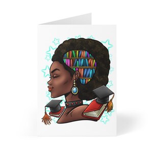 Graduation Card for Black Women, African American Graduation Card, Black Girl Graduation Card, Educated Black Queen, 2025 Graduation Books