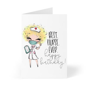 Meilleure infirmière de tous les temps, carte d'anniversaire pour infirmière, carte d'anniversaire pour femme, carte d'anniversaire pour infirmière, femme collègue, maman, cadeaux pour infirmière, cartes pour infirmière blonde RN Premium