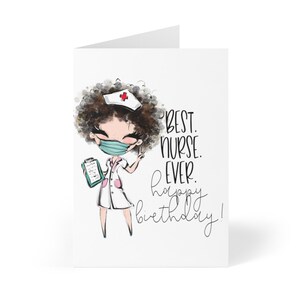 Cartão de aniversário da melhor enfermeira de todos os tempos, cartão de feliz aniversário para mulheres, cartão de aniversário de enfermeira, esposa, colega de trabalho, mãe, presentes de enfermeira, enfermeira hispânica latina