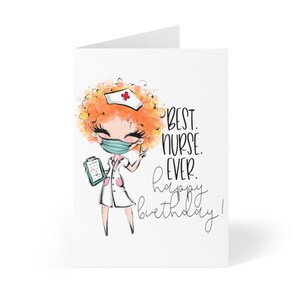 Melhor Enfermeira de Todos os Tempos, Cartão de Aniversário para Enfermeira, Cartão de Aniversário para Mulheres, Cartão de Aniversário para Enfermeira, Presentes para Esposa, Colega de Trabalho, Mãe e Enfermeira, Cartões de Enfermeira Ruivos Feitos à Mão
