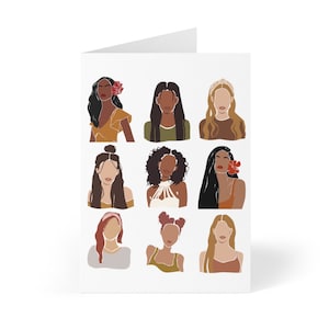 Shades of Melanin Greeting Card, Diversity Card, Feminist Card, Abstract Art Notecards Blank,Equality,Social Justice,Empowered Women