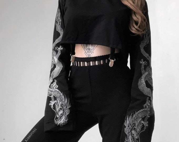 crop top mangas largas