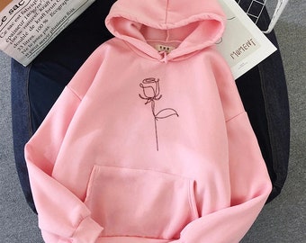 rose print hoodie mens