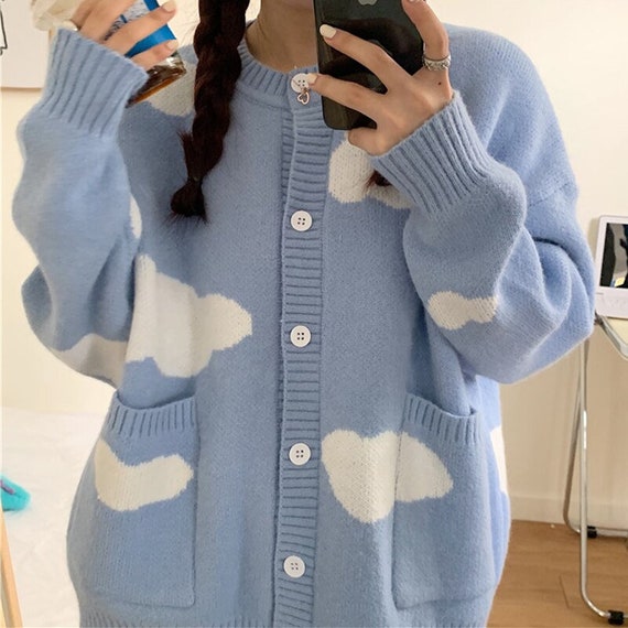 cloud print sweater