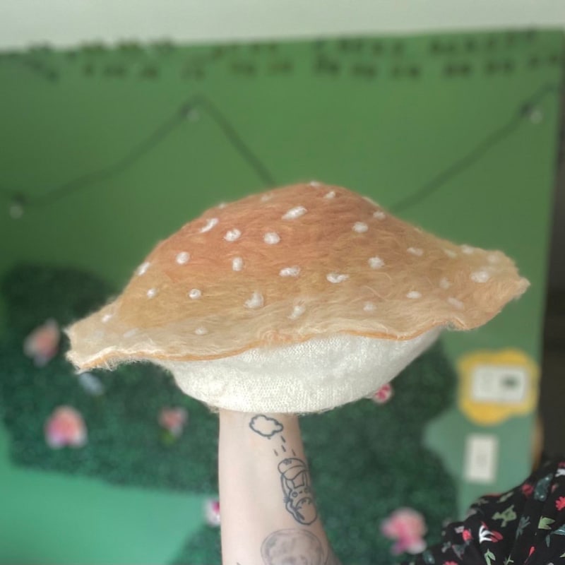 Hemp Hat Patchwork Mushroom - Multicolored Hippie Sun Hat With Hidden Pocket, Festival Fedora Patchwork Mushroom Hat