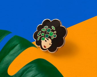 Pilea Plant Gold Enamel Pin