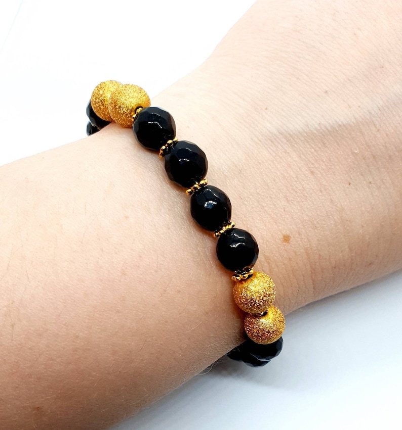 Black Agate Crystal Jewelry Set Jewellery Gift Set Crystal Bracelet Small Gold Aesthetic Earrings Mothers Day Gift Birthday Gift For Her UK