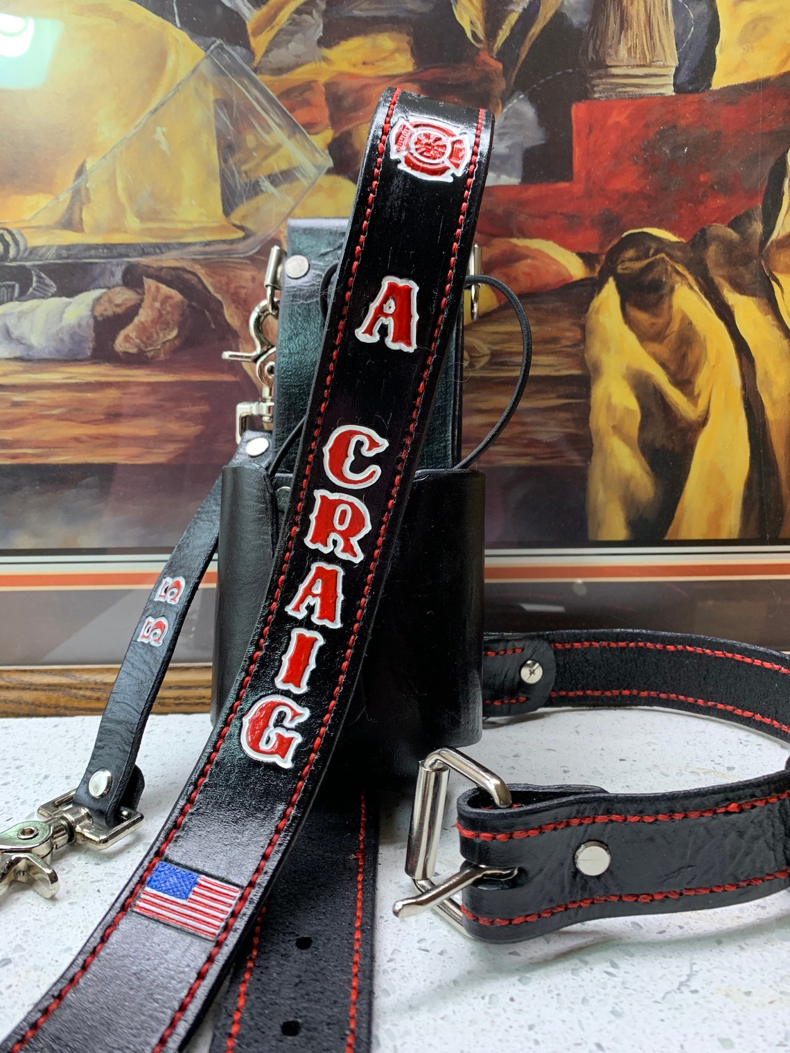 Firefighter Radio Strap and Holder Etsy