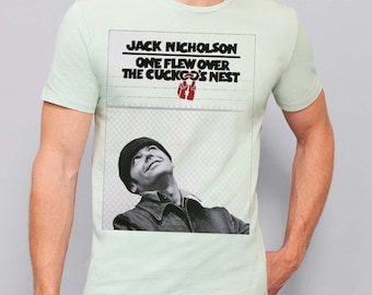 Camiseta de "Alguien voló sobre el nido del cuco": película de Jack Nicholson, hecha a mano en algodón.