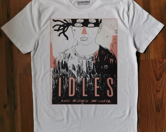IDLES 1. camiseta para mujer y hombre/única, punk rock, post-punk, música, hecha a mano, algodón, camiseta de alta calidad