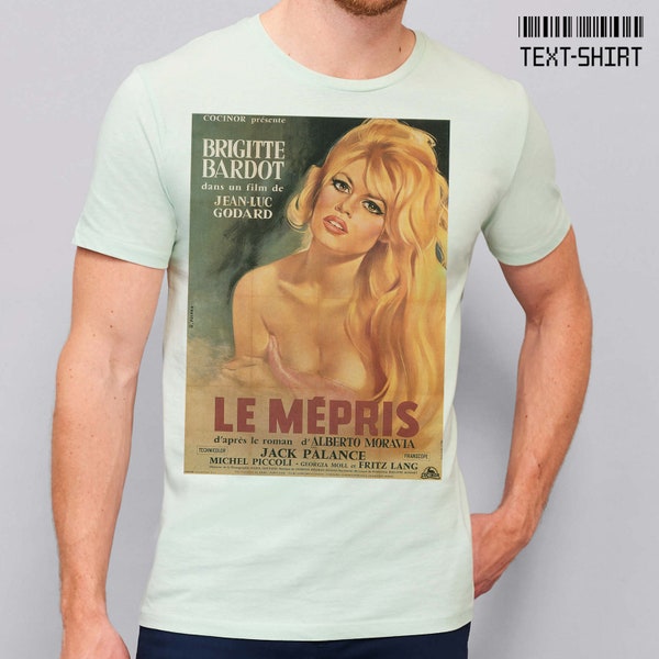 T-shirt mépris pour femmes et hommes / Brigitte Bardot, Jean Luc Godard, Nouvelle Vague française, film, fait main, coton, t-shirt de haute qualité