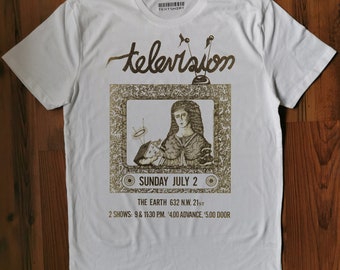 Camiseta de la Televisión: Camiseta de algodón punk hecha a mano