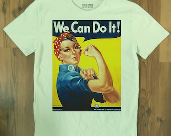 Camiseta "Podemos hacerlo": Camiseta de algodón con el mensaje "El poder de las chicas feministas"