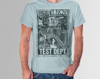 Camiseta del Departamento de Pruebas: Camiseta de música industrial hecha a mano