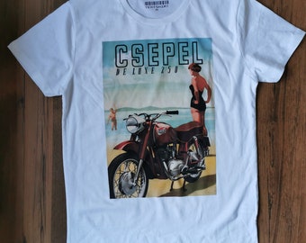Camiseta de moto Csepel: diseño húngaro vintage