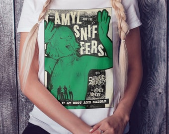 Amyl and th Sniffers poster t-shirt for women and men / unique, underground, Australian, post-punk, handmade, cotton, high quality  t-shirt