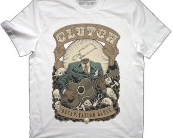 Camiseta Clutch Decapitation Blues: Camiseta gráfica de algodón hecha a mano