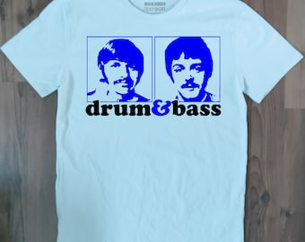 Drum&Bass Beatles t-shirt /Ringo Starr, Paul McCartney, music, funny, unique,  handmade, cotton, high quality  t-shirt