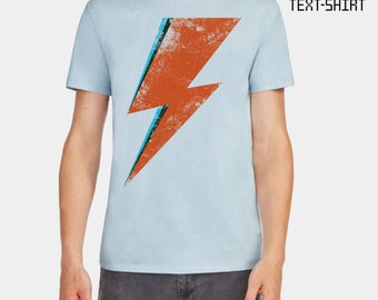 David Bowie Lightning Bolt T-Shirt: Ziggy Stardust Handmade Cotton Tee