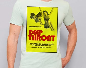 Camiseta con el póster de la película Garganta Profunda: película retro de los años 70, hecha a mano en algodón.