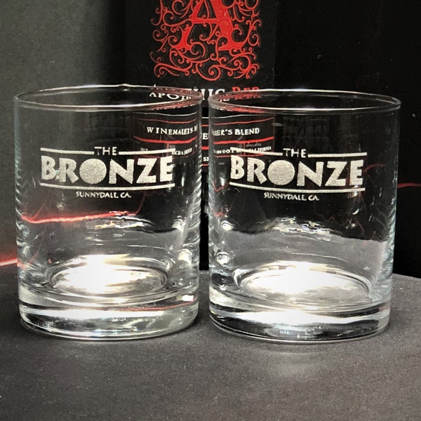 The Bronze Rocks Glasses, Buffy the Vampire Slayer, Rocks Glasses, Whiskey Glasses, Bourbon Glasses, Glassware Set