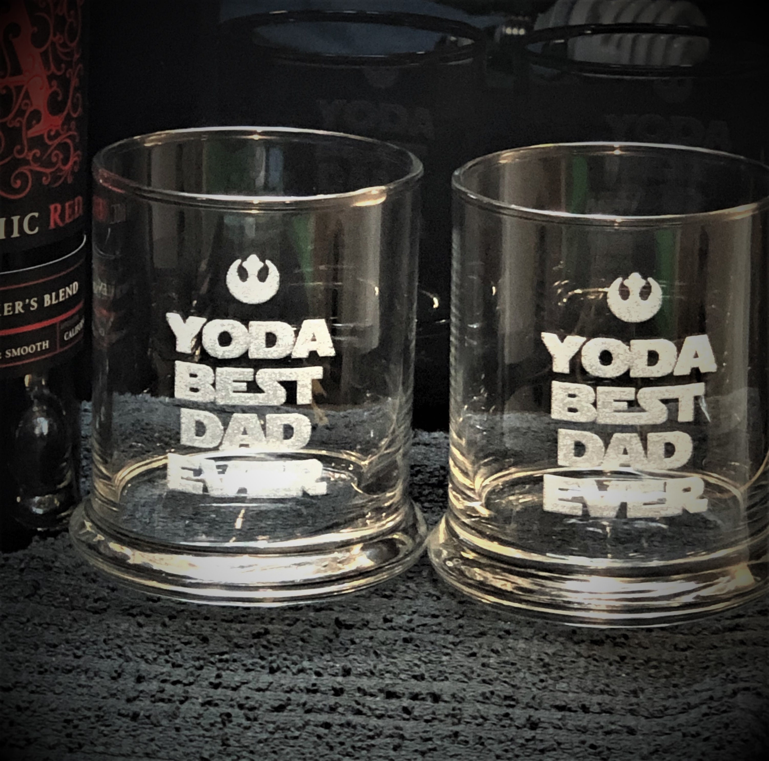 Yoda Best Dad Ever Whiskey Glass Star Wars Gift Personalized Etched Low  Ball Glass Father's Day Custom Names Engraved Grandpa Papa Daddy