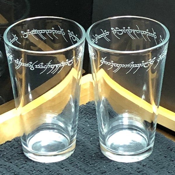 One Ring, Elvish Glasses, Fantasy Gift, Rings Wedding Glasses, Pint Glasses, Cooler Glasses, Glassware Set, Drinking Glasses, Beer Glasses