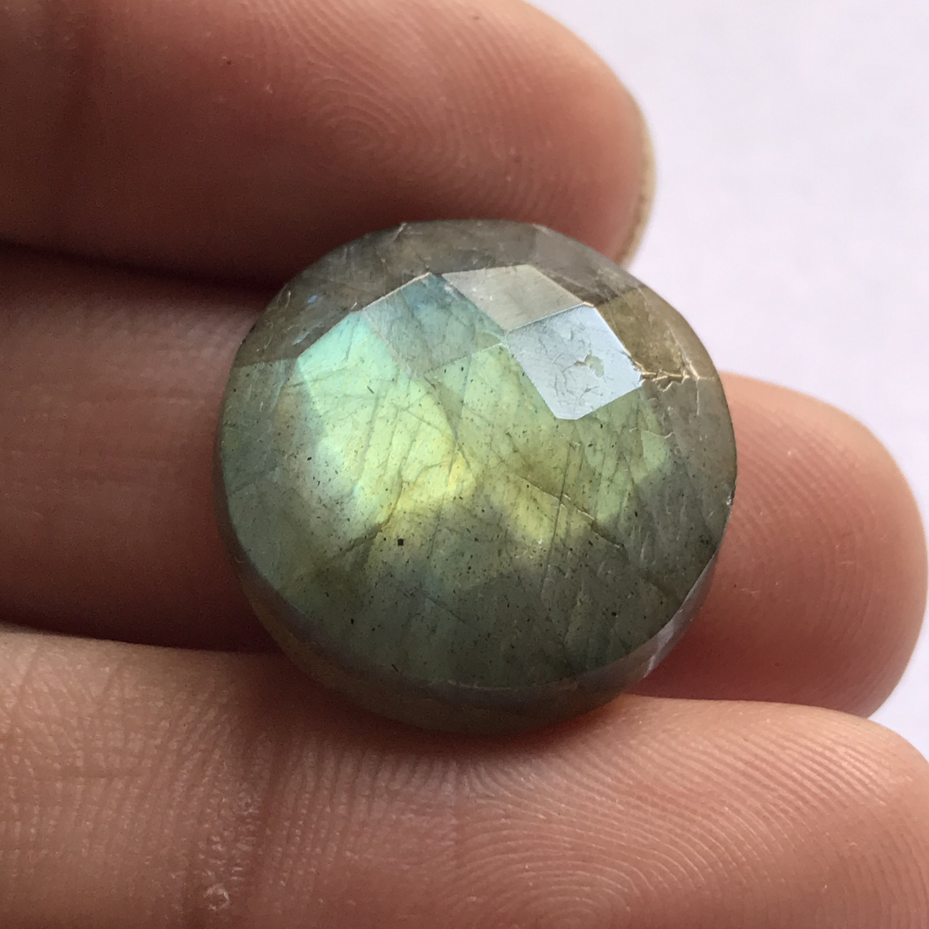 27 Carat Green Flashy Faceted Labradorite Gemstone Etsy