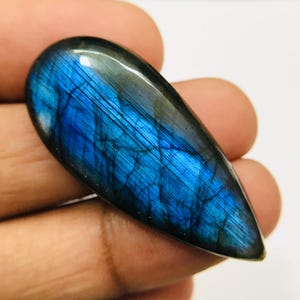 42x19x7mm Natural Blue Flashy Labradorite Cabochon Gemstone ! Loose Labradorite Jewelry Making Gemstone ! Polished Gemstone - 42 Cts