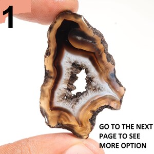 Natural Black Window Slice Agate - Fancy Shape Polished Loose Gemstone